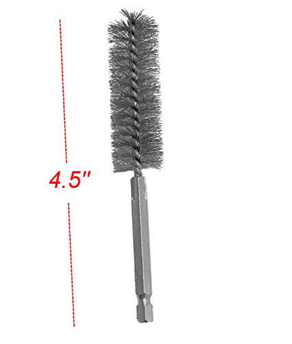 ALAZCO 2pc Stainless Steel ALAZCO 5/8" Wire Brush for Power Drill Impact Driver Cleaning Wire Brush Stainless Steel Bore Brush - Hex Shank - Image 3
