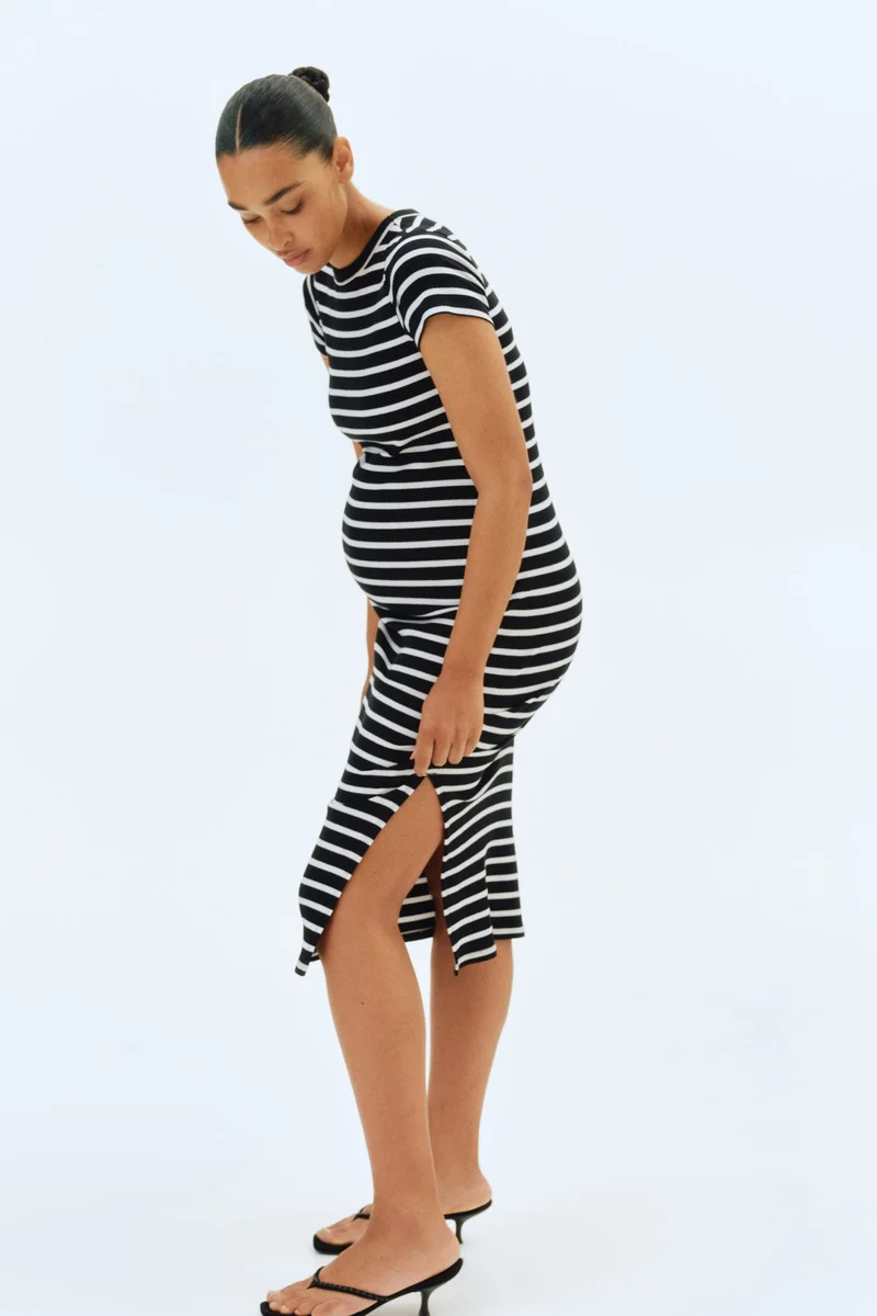 H&M MAMA Ribbed T-shirt dress
