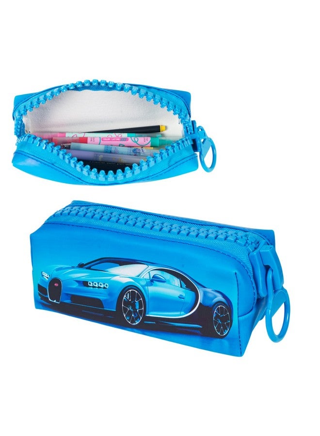 ويش كي حقيبة أقلام رصاص فاخرة بتصميم سيارة من WISHKEY للأطفال، صندوق أقلام رصاص أنيق بسحاب لتخزين أدوات القرطاسية، حقيبة تنظيم أدوات مكتبية كبيرة السعة لطلاب المدارس (عبوة من قطعة واحدة، متنوعة) - Image 1