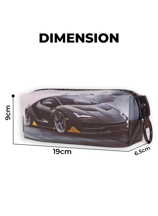 ويش كي حقيبة أقلام رصاص فاخرة بتصميم سيارة من WISHKEY للأطفال، صندوق أقلام رصاص أنيق بسحاب لتخزين أدوات القرطاسية، حقيبة تنظيم أدوات مكتبية كبيرة السعة لطلاب المدارس (عبوة من قطعة واحدة، متنوعة) - Image 3