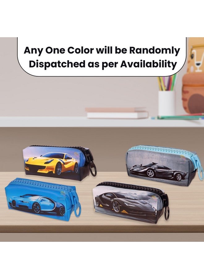 ويش كي حقيبة أقلام رصاص فاخرة بتصميم سيارة من WISHKEY للأطفال، صندوق أقلام رصاص أنيق بسحاب لتخزين أدوات القرطاسية، حقيبة تنظيم أدوات مكتبية كبيرة السعة لطلاب المدارس (عبوة من قطعة واحدة، متنوعة) - Image 2