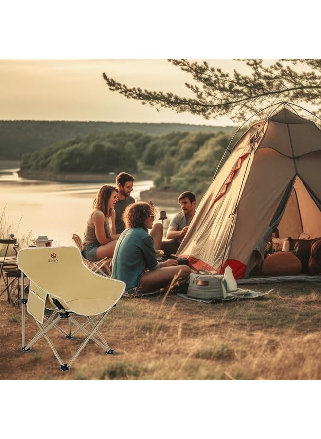 Toby's New Folding Camping Chair Support 330 LBS Portable Wide Lawn Chairs with Side Pocket - Image 2