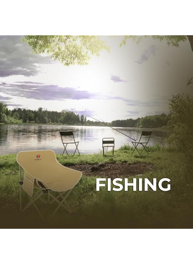 Toby's New Folding Camping Chair Support 330 LBS Portable Wide Lawn Chairs with Side Pocket - Image 3