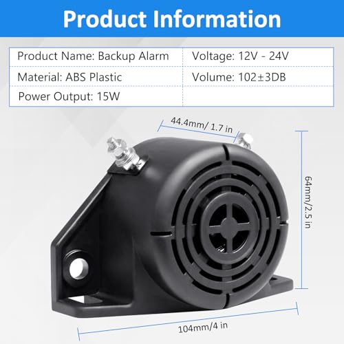 CarBole جهاز إنذار الرجوع CarBole، إنذار احترافي بقدرة 105dB 12V-24V DC مع صوت تنبيه عالي جداً للشاحنات والفانات والسيارات والمركبات الثقيلة - Image 4