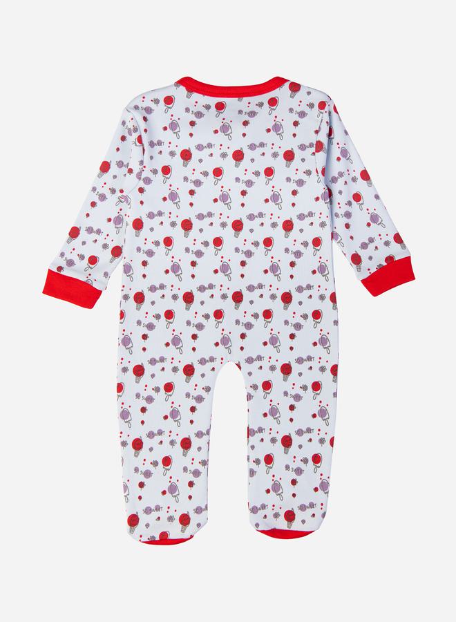 babies basic Ice Cream Print Long Sleeves Sleepsuit - Image 3