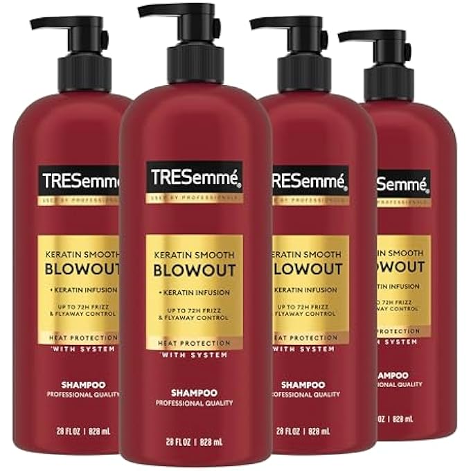 Tresemme SHAMPOO 4 PACK KERATIN SMOOTH TRANSFORMING UNRULY HAIR, FORMULATED WITH LAMELLAR-DISCIPLINE, 28 FL OZ - Image 2