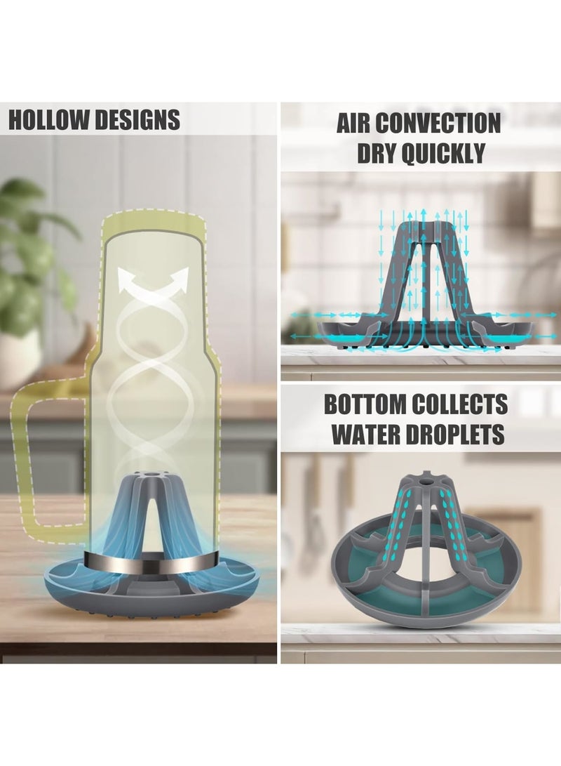 SOLARAE Bottle Drying Rack For Stanley Cup Accessories, 2 Pack Air Convection Fast Drying Bottle Rack, Soft Silicone Bottle Rack Dryer, Suitable For Multiple Container Sizes - Image 2