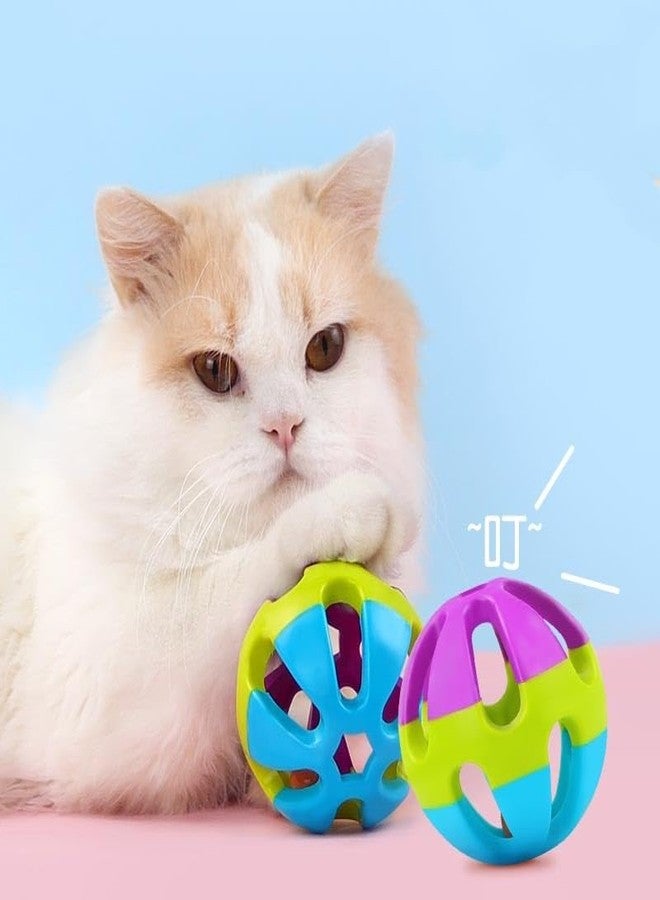 WsjiaboFux Colorful Dog Toys for Medium to Large Breed Dogs Hollow Ball with Bell Inside Interactive Plastic for Relieving Boredom，Toys，Dog Toy Balls - Image 3