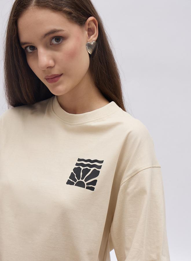 Styli Slogan Print Short Sleeve Oversized T-Shirt - Image 4