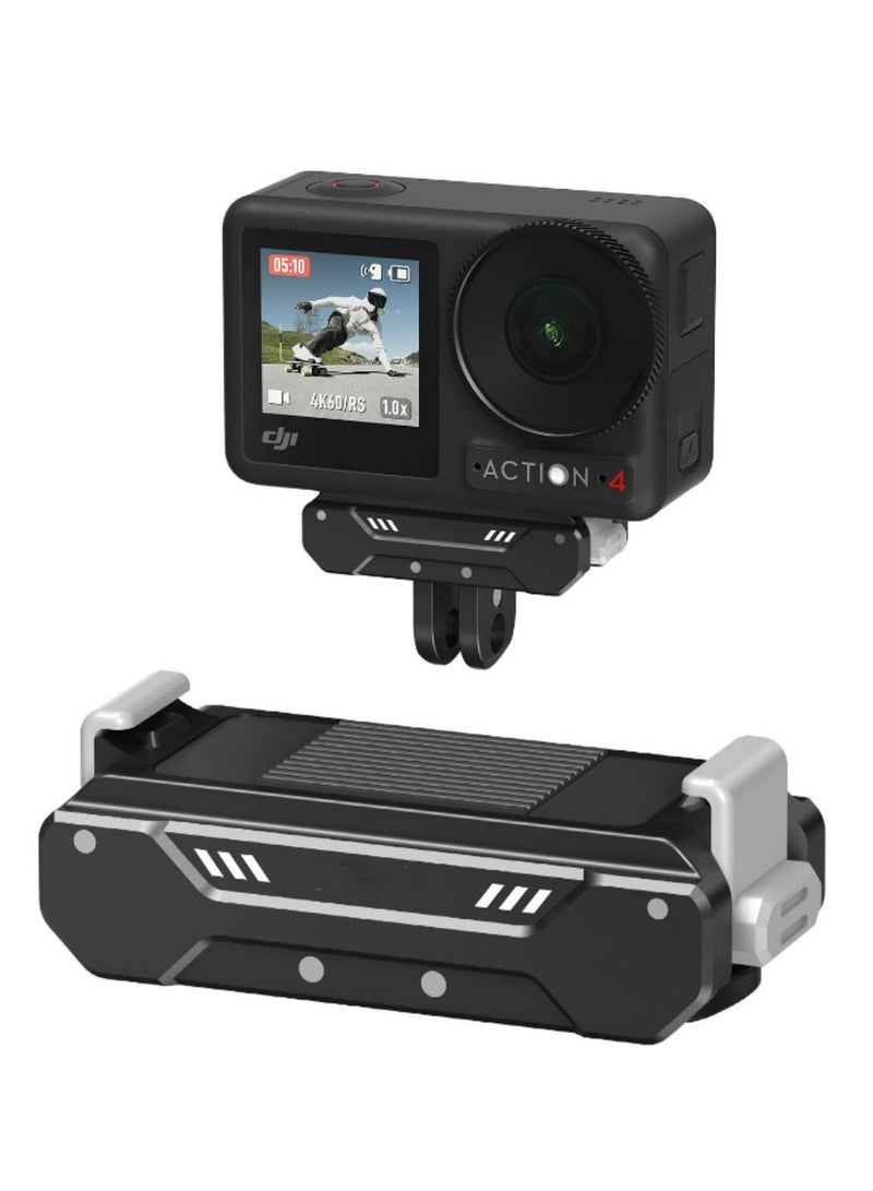 For DJI Osmo Action 4 3 Magnetic Two Claw Adapter Quick Release Aluminum Alloy Mount with Strong Magnet High Compatibility for Multi-Scenario Use  - Image 1