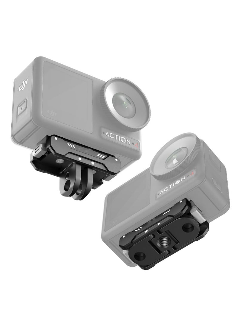 For DJI Osmo Action 4 3 Magnetic Two Claw Adapter Quick Release Aluminum Alloy Mount with Strong Magnet High Compatibility for Multi-Scenario Use  - Image 4