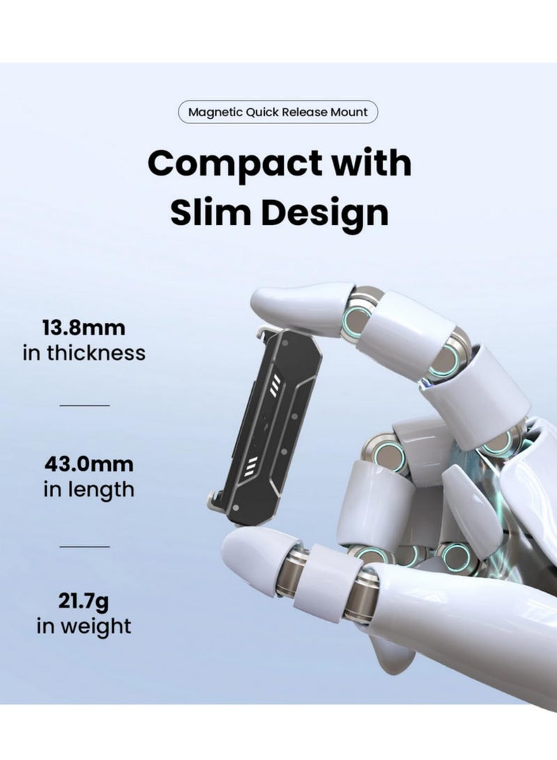 For DJI Osmo Action 4 3 Magnetic Two Claw Adapter Quick Release Aluminum Alloy Mount with Strong Magnet High Compatibility for Multi-Scenario Use  - Image 2