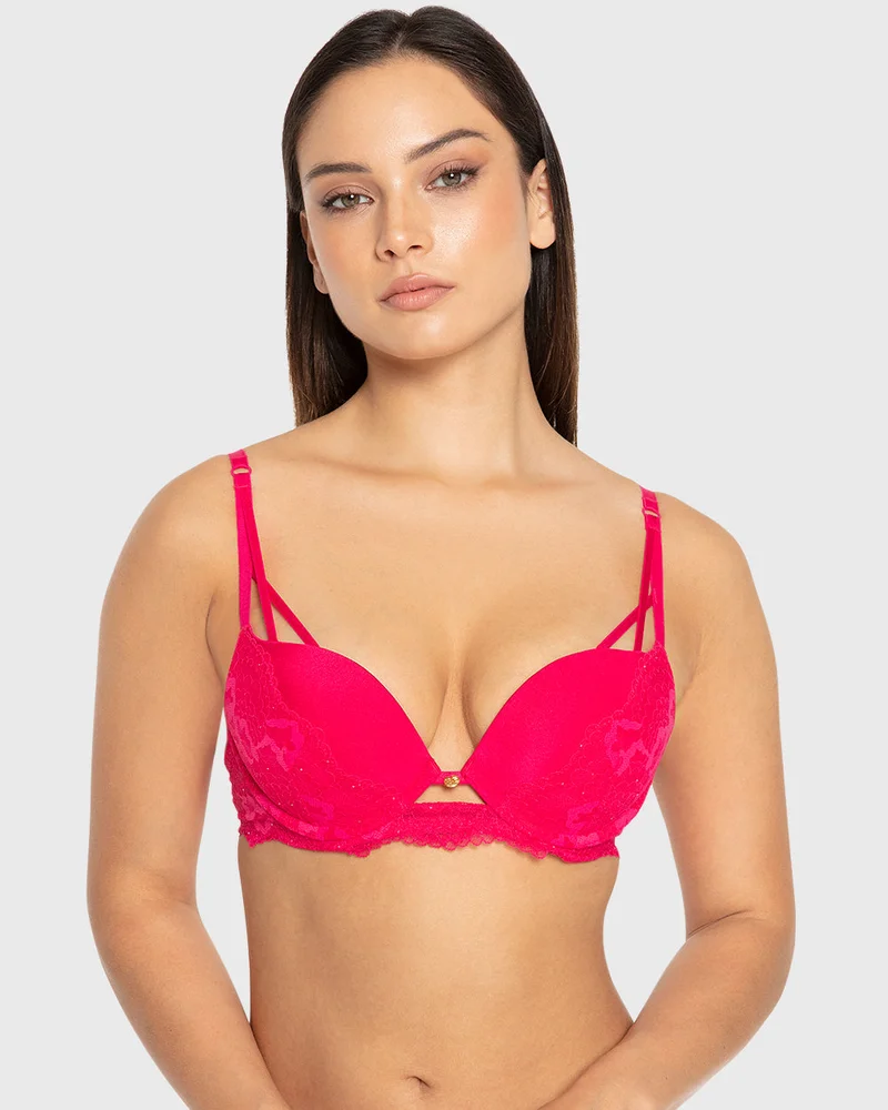 ايسلا اند ايفي Isla & Evie Bright Rose Gel Padded Plunge Bra