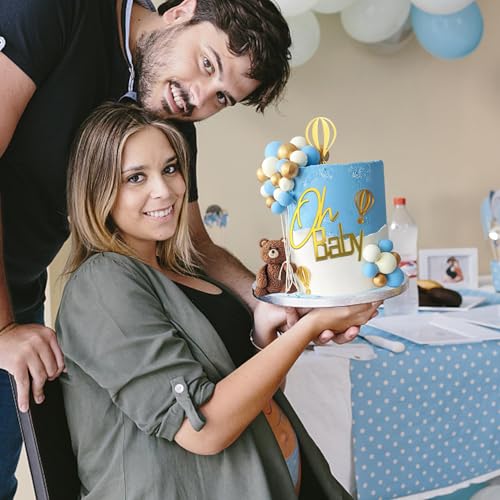 ALNGFUIK Oh Baby Cake Topper - Acrylic Baby Shower Pregnant Lady Cake Decoration For Gender Reveal Party/Baby Booth Props Party Photo Decorations - Image 2