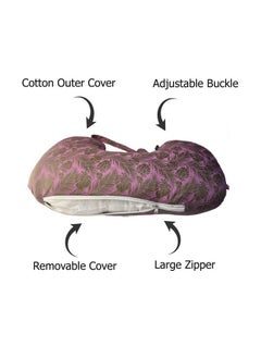 Get It Cotton Mutlipurpose 5 In 1 Baby Feeding Nursing Pillow With Adjustable Strap; For Breastfeeding Baby Support & Playtime ; Washable Premium Cotton Cover With Zip (Pink Leaf Print)  - Image 4