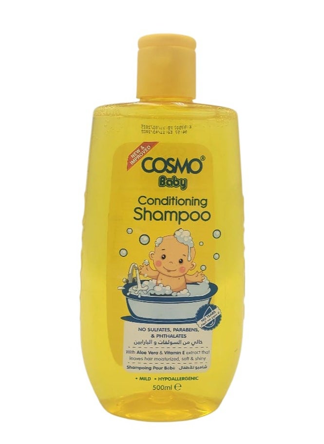COSMO Conditioning Shampoo With Chamomile Aloe Vera And Vitamin E Extract Hair Moistureized 500 Ml 