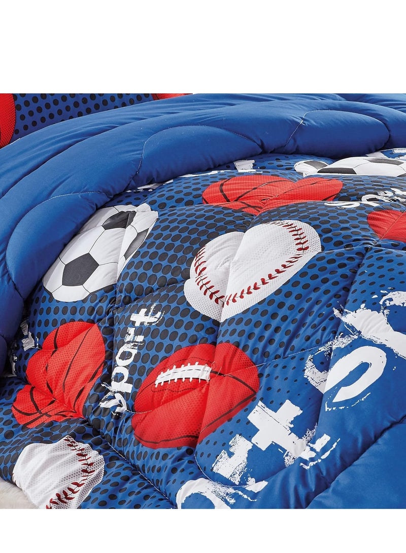 Sleep night 3 Pieces Kids Medium Filling Comforter Set Single Size 160 X 210 cm Reversible Bedding Set For Girls and Boys multi color - Image 4