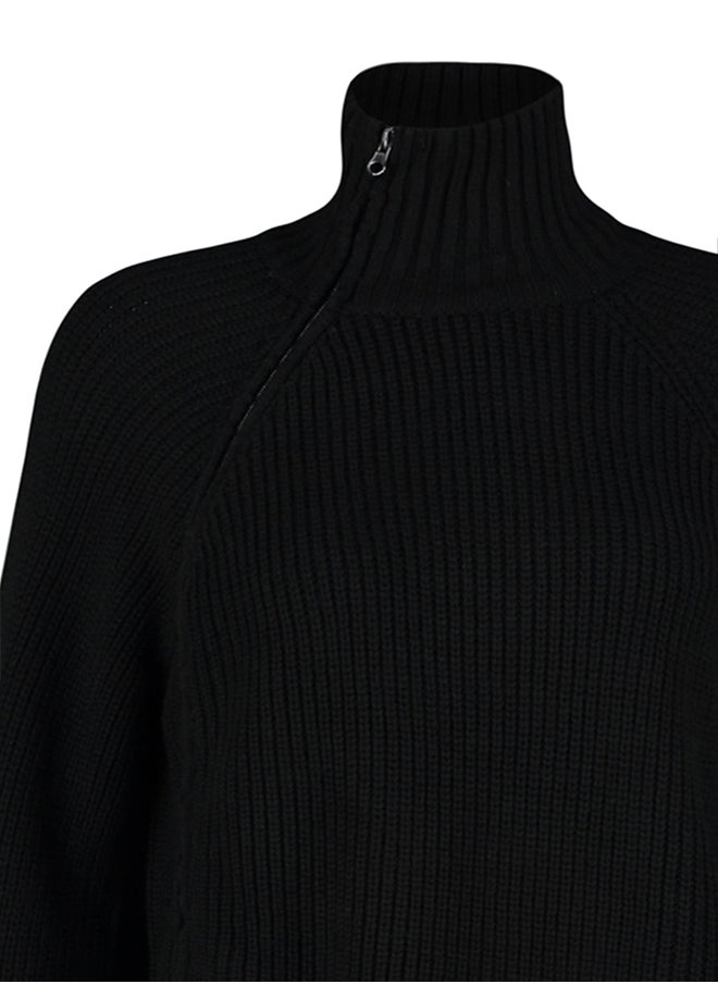 trendyol - سويت شيرت محبوك بتفاصيل سحاب سوداء TWOAW24KZ00145 - Image 1
