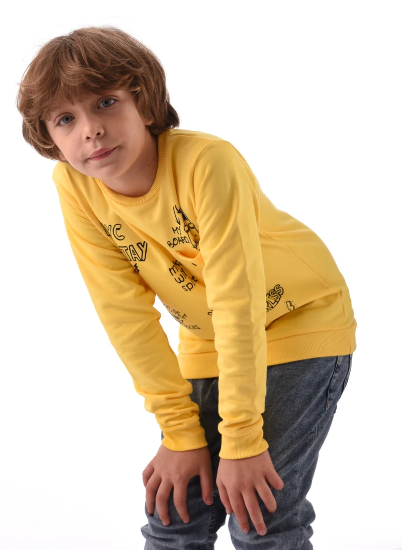 URBASY Urbasy Kids 100% Cotton Full Sleeves Sweatshirt  - Yellow
