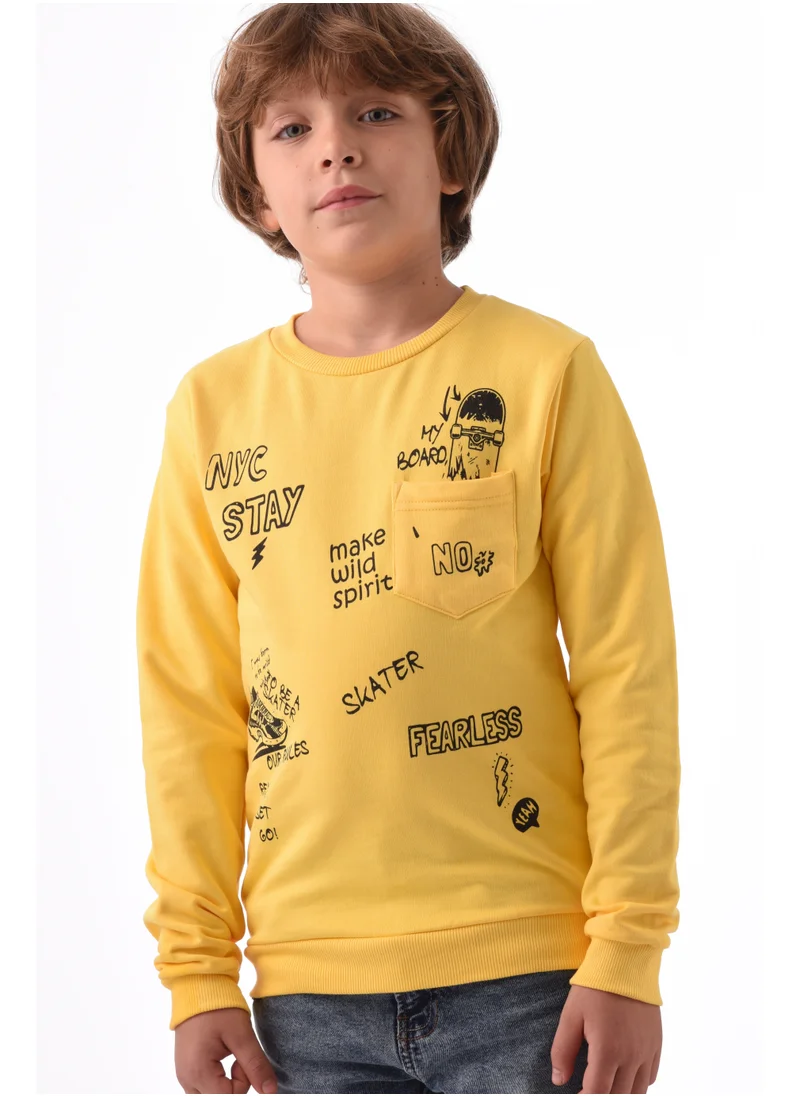 URBASY Urbasy Kids 100% Cotton Full Sleeves Sweatshirt  - Yellow