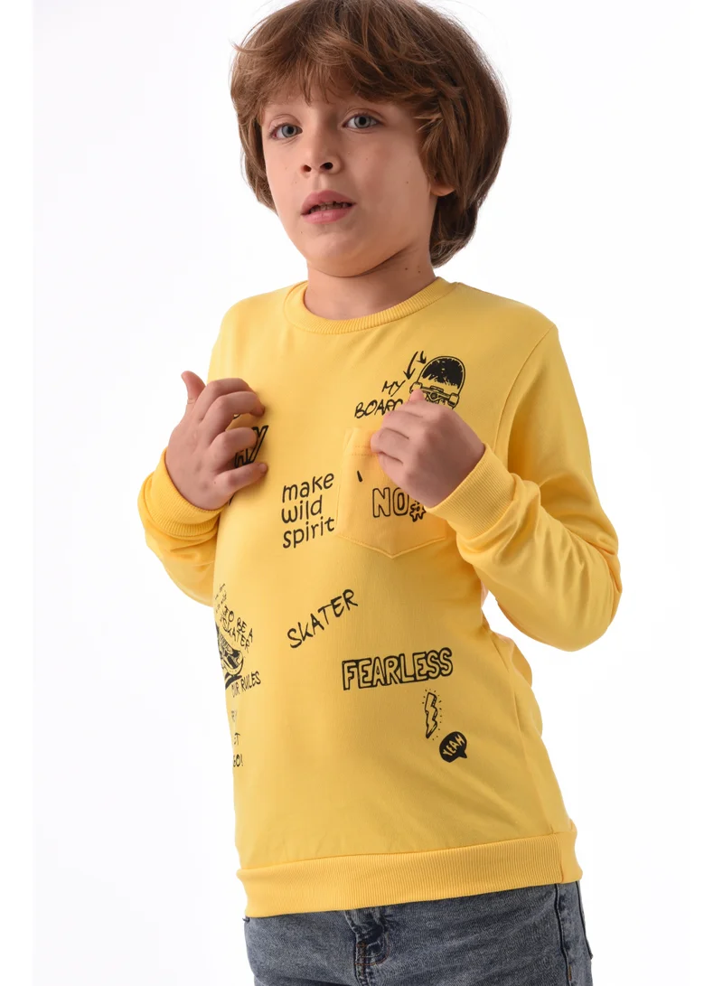 URBASY Urbasy Kids 100% Cotton Full Sleeves Sweatshirt  - Yellow
