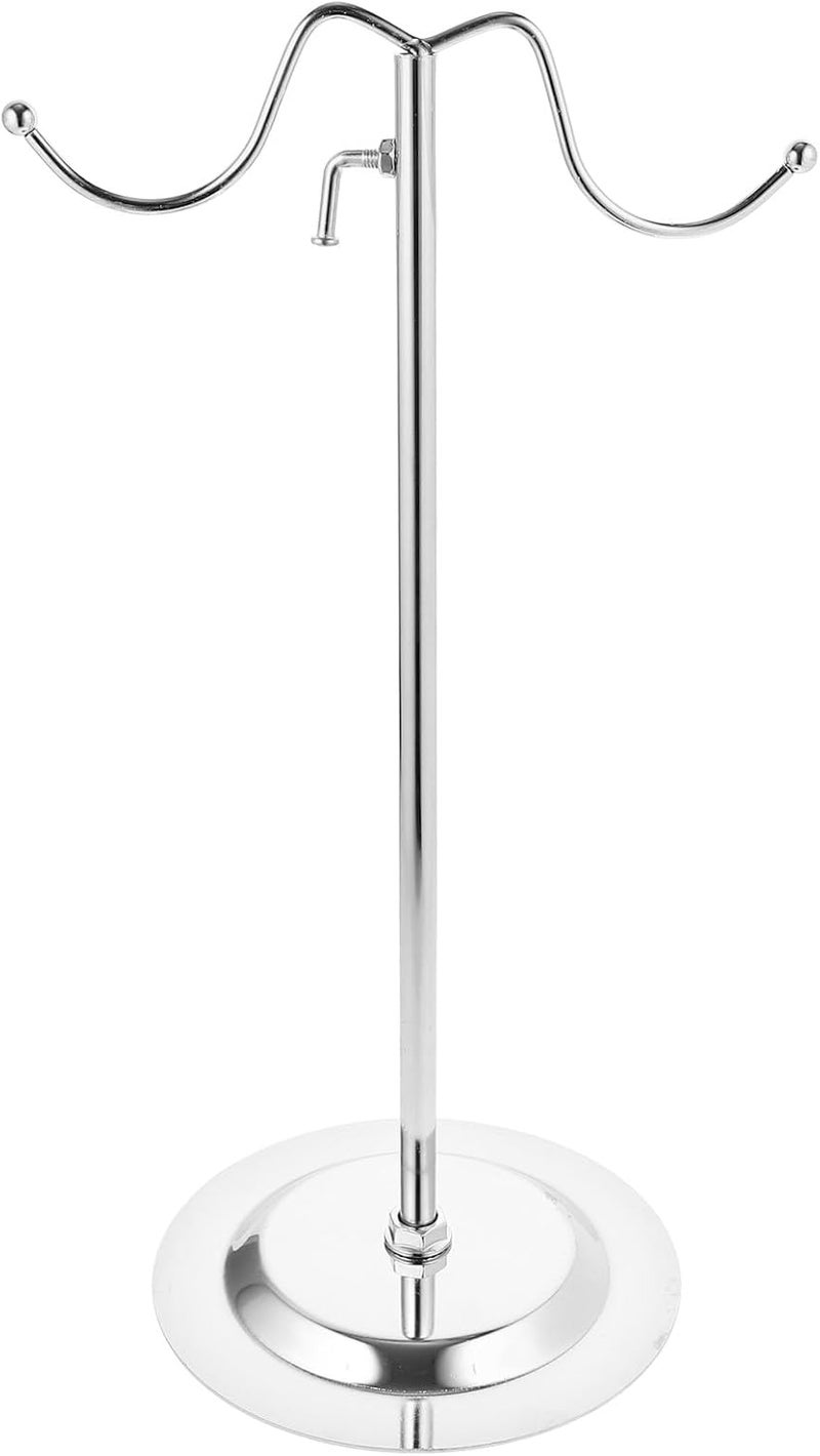 Garneck Stainless Steel Kitchen Towel Holder Stand with Double Hooks Countertop Vanity Towel Rack for Bathroom and Kitchen Organization - Image 1