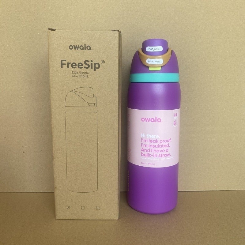 Owala Fruit Cup 304 Stainless Steel Insulated Water Bottle - Large Capacity, Portable Sports Cup with Dual Drinking Straw - Image 1