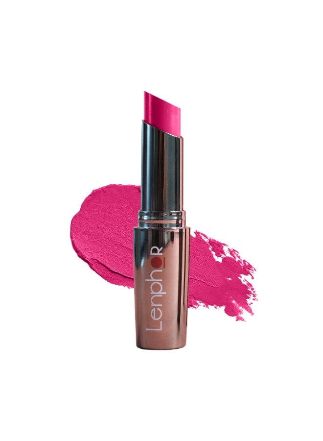 Lenphor Treasure Matte Lipstick, Long Lasting Lipstick  Pink Romance , 3gm - Image 1