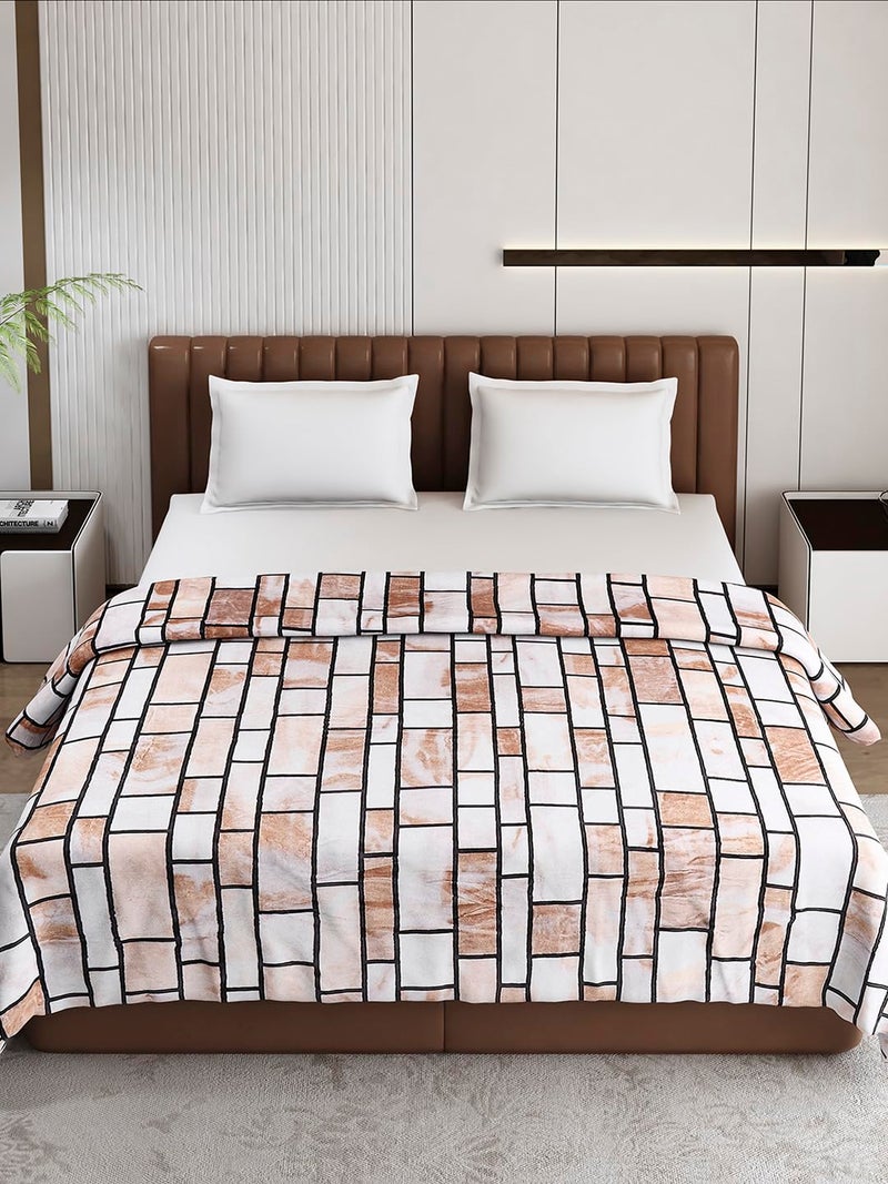 Monte Carlo Light Brown Printed Double Bed 290 GSM Ac Blanket (Width 220 CM, Length 220 CM) - 2 - Image 2
