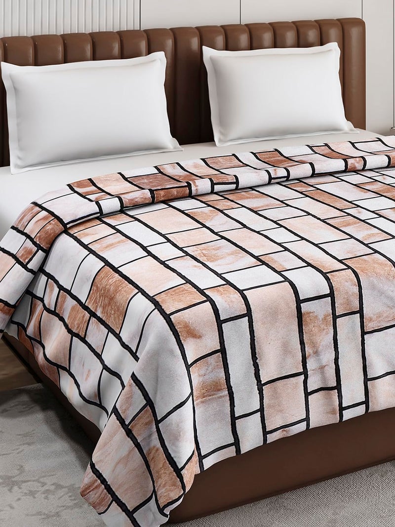 Monte Carlo Light Brown Printed Double Bed 290 GSM Ac Blanket (Width 220 CM, Length 220 CM) - 2 - Image 4