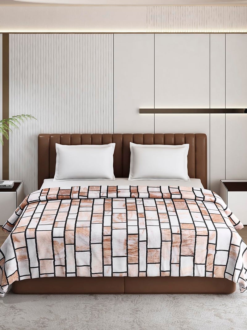 Monte Carlo Light Brown Printed Double Bed 290 GSM Ac Blanket (Width 220 CM, Length 220 CM) - 2 - Image 3