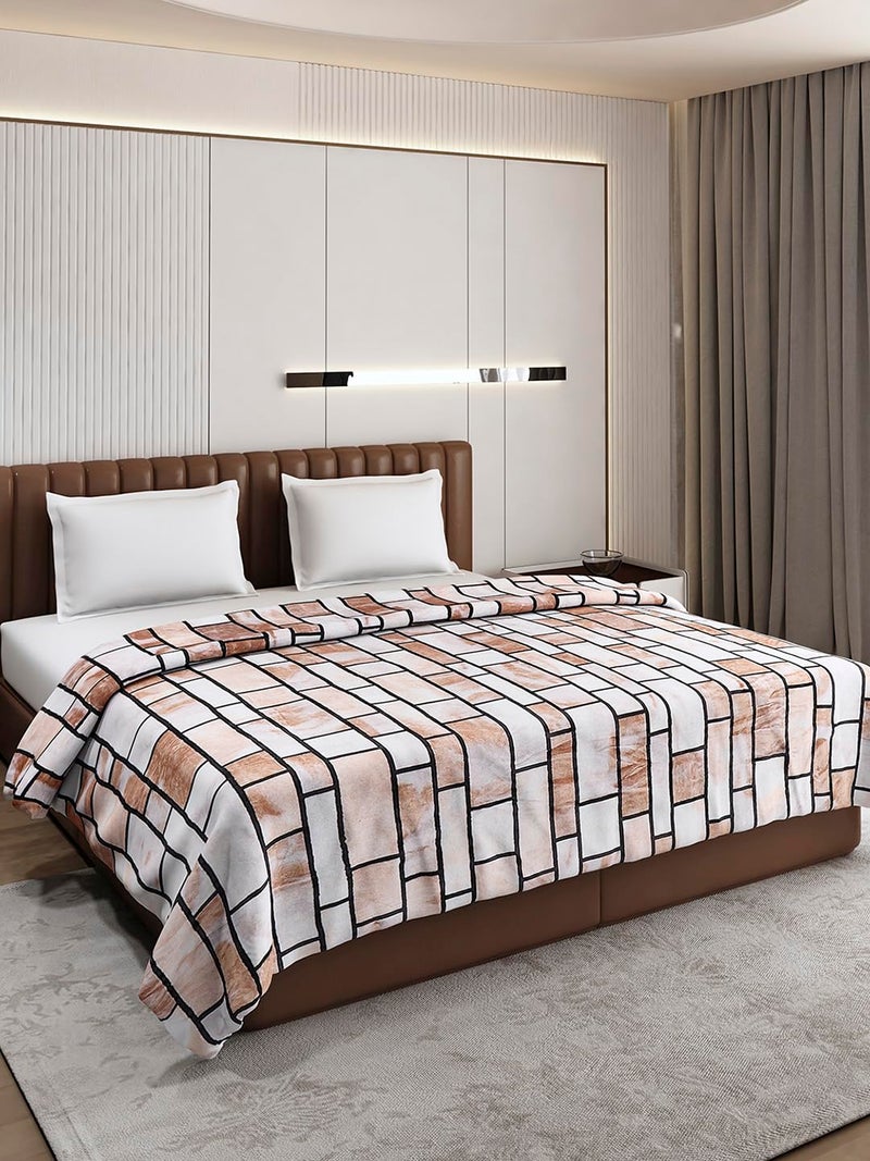 Monte Carlo Light Brown Printed Double Bed 290 GSM Ac Blanket (Width 220 CM, Length 220 CM) - 2 - Image 1