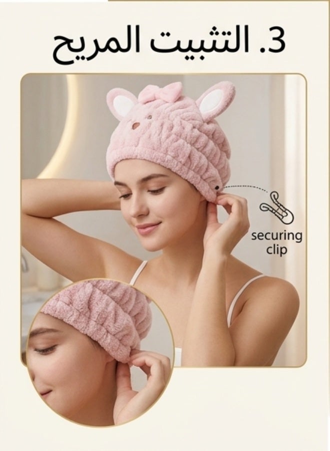 2-Pack Luxury Microfiber Hair Towels – Super Absorbent Quick-Dry Turban Wrap – Soft, Lightweight & Comfortable – Helps Reduce Frizz & Breakage – Suitable for Women, Girls and All Hair Types - Image 4