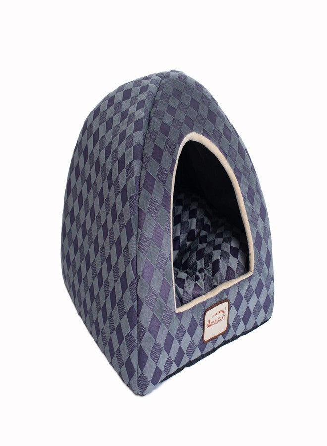 Armarkat Cat Bed Model C65HHG/LS, Purple Gray Combo Checkered Pattern - Image 3