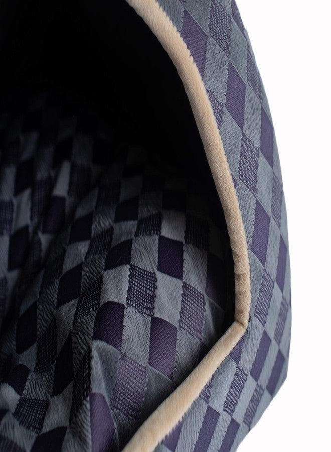 Armarkat Cat Bed Model C65HHG/LS, Purple Gray Combo Checkered Pattern - Image 4