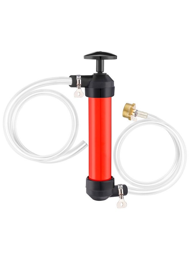 MADHOLLY Antifreeze Siphon Hand Pump Kit - Water Fuel Transfer Pump for Gas Oil and Liquids, RV Winterizing Kit for Camper Trailer with 3 Clamps Leak-proof - Image 1