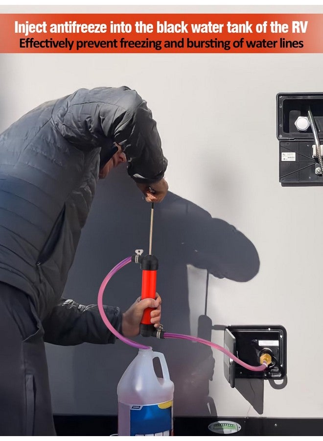 MADHOLLY Antifreeze Siphon Hand Pump Kit - Water Fuel Transfer Pump for Gas Oil and Liquids, RV Winterizing Kit for Camper Trailer with 3 Clamps Leak-proof - Image 4