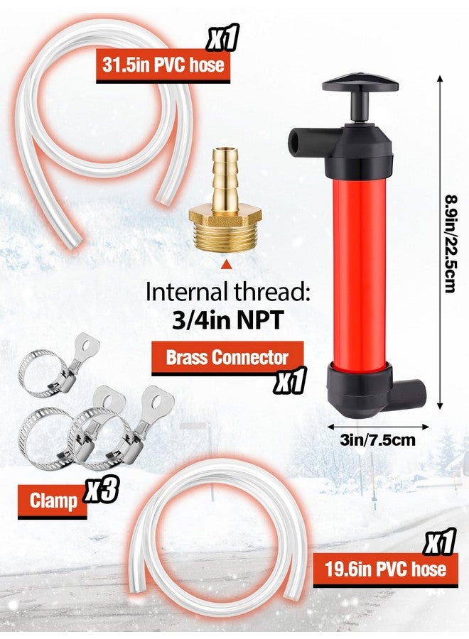 MADHOLLY Antifreeze Siphon Hand Pump Kit - Water Fuel Transfer Pump for Gas Oil and Liquids, RV Winterizing Kit for Camper Trailer with 3 Clamps Leak-proof - Image 5