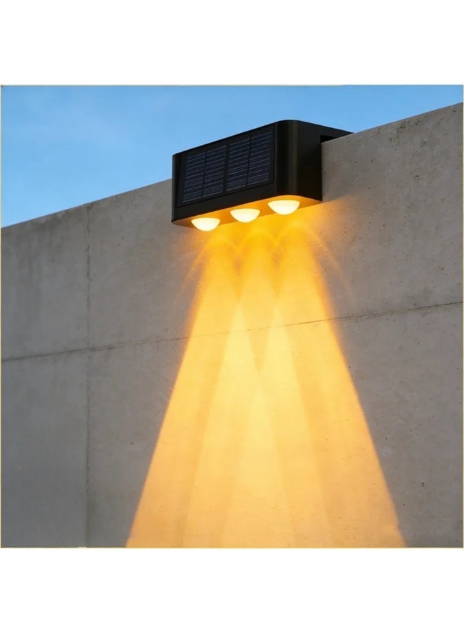 4PCS Solar Outdoor LED Wall Lights, Auto On/Off Dusk to Dawn, Waterproof for Patio Garden Deck - Image 1