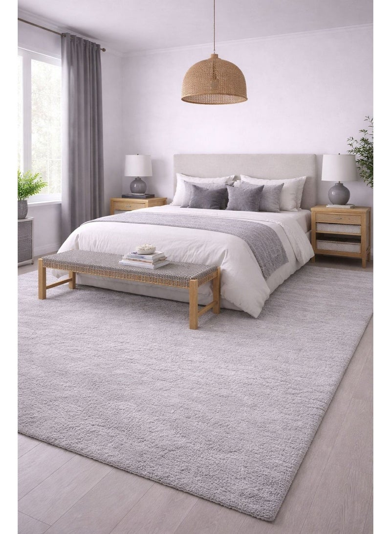 Home auraa Carpet Rug Anti-Slip – Size 200 x 300 cm – 6.56x9.84 ft | Horizon Shaggy Design - Grey Color | Ideal Carpet for Living Room, Bedroom, Office, Hallway or Balcony - Image 1