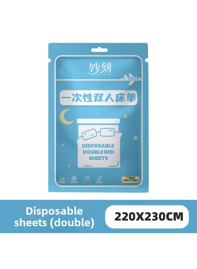 Disposable Bed Sheet Quilt Cover Four-piece Travel Bedding Pillowcase Travel Homestay Hotel Supplies Massage Massage-Color:Disposable Double Sheets - Image 1