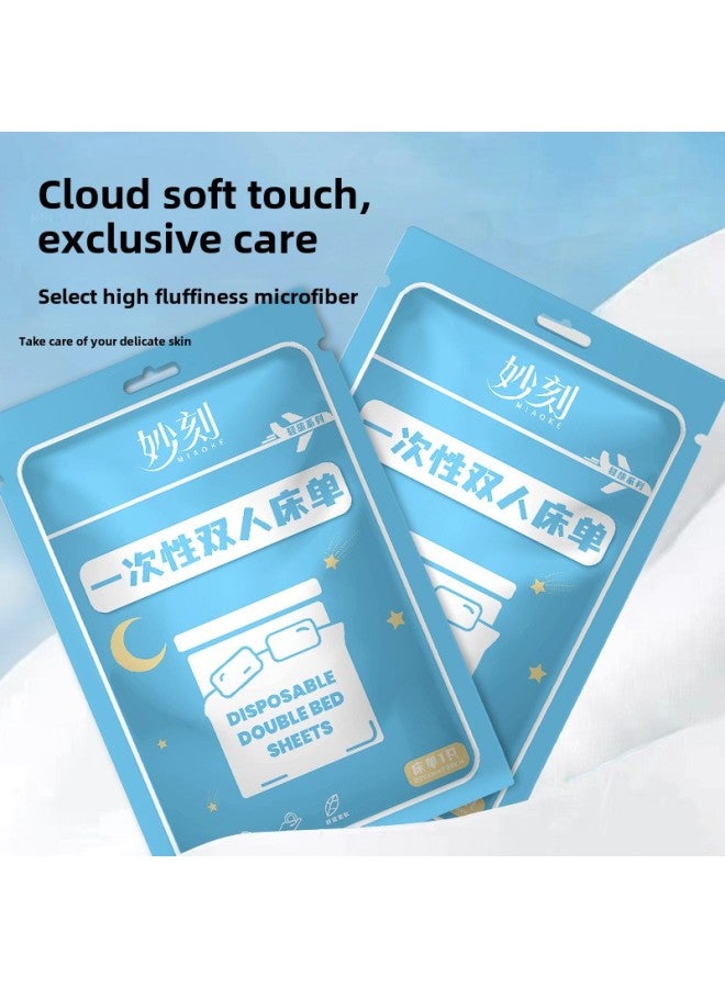 Disposable Bed Sheet Quilt Cover Four-piece Travel Bedding Pillowcase Travel Homestay Hotel Supplies Massage Massage-Color:Disposable Double Sheets - Image 3
