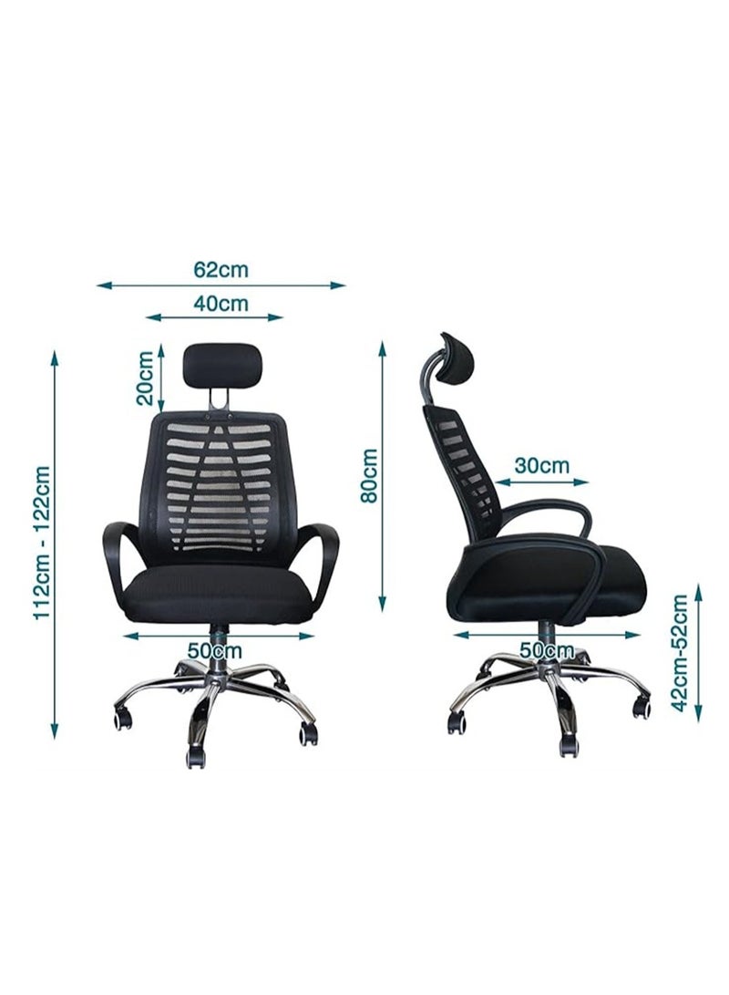 Generic Office Chair Comfortable Rotating Office Chair with Wheels, Black Chair for Studio with Leading Backrest  - Image 5