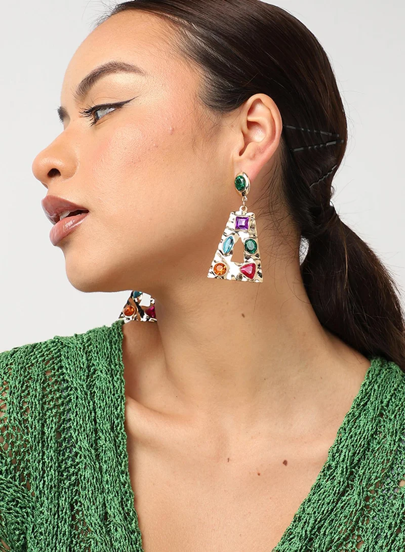 SOHI Stone Statement Artificial Drop Earring Jewellery