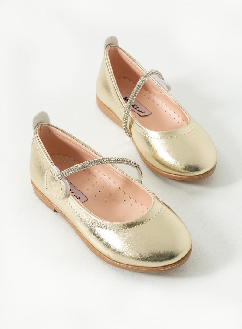 VIA BAMBINO Girl Shoes B-111 Gold - Image 1
