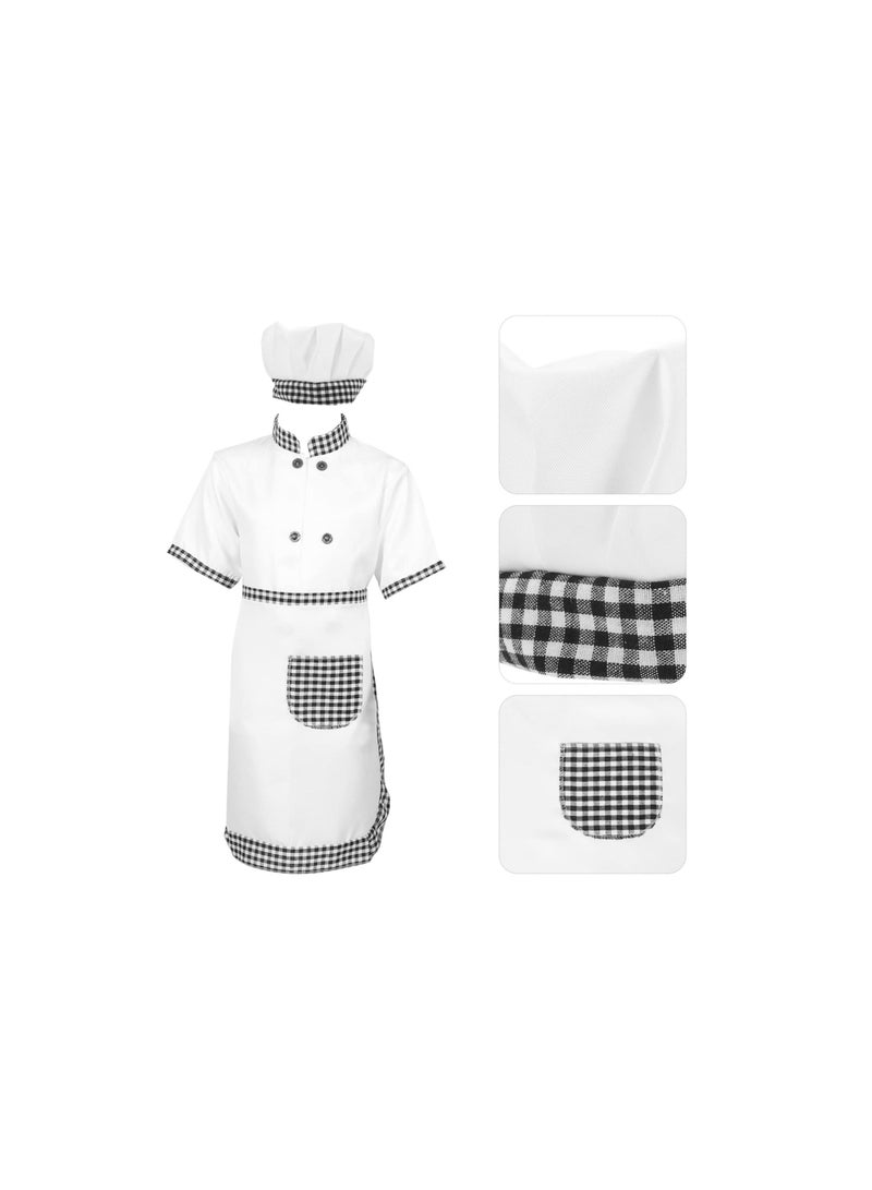 Kids Chef Costume, Boys Role Play Costume Chef Paly Jacket Pretend Play Chef Costume for Boys and Girls 130cm, Boys Girls Adjustable Kid Chef Costume Kitchen Cooking and Baking Wear  - Image 1