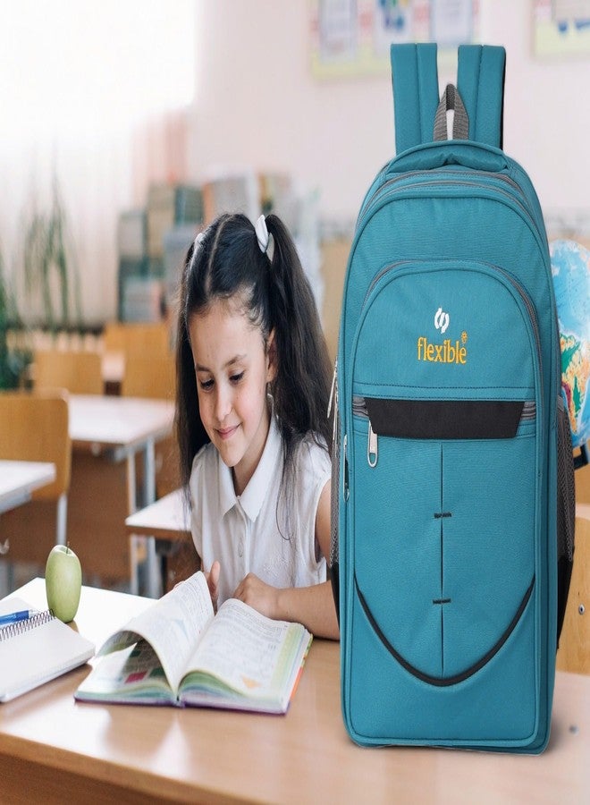 حقائب مرنة سعة 60 لترًا، كبيرة الحجم، بثلاثة أقسام، متينة، مجموعة من قطعتين، حقيبة مدرسية للصفوف من الخامس إلى العاشر، حقيبة جامعية، حقيبة دروس خصوصية، وحقيبة ظهر للسفر، مقاومة للماء، مناسبة للبنين والبنات - Image 4