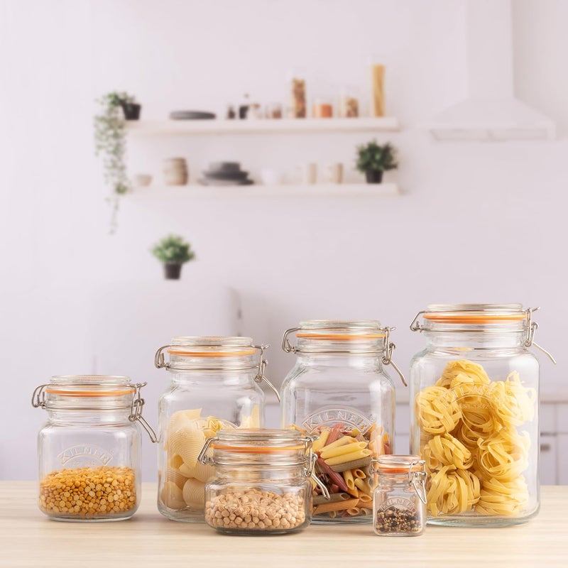 Kilner Premium Borosilicate Clip Top Glass Jar for thinKitchen, 70ML, 1 Pieces Square for Food Storage Container | Dry Fruit | Grains | Spices - Image 4