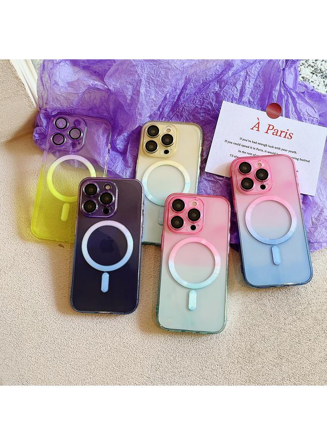 زبون جراب هاتف لهاتف iPhone 11 Pro MagSafe مغناطيسي TPU + جراب هاتف أكريليك متدرج الألوان - Image 2