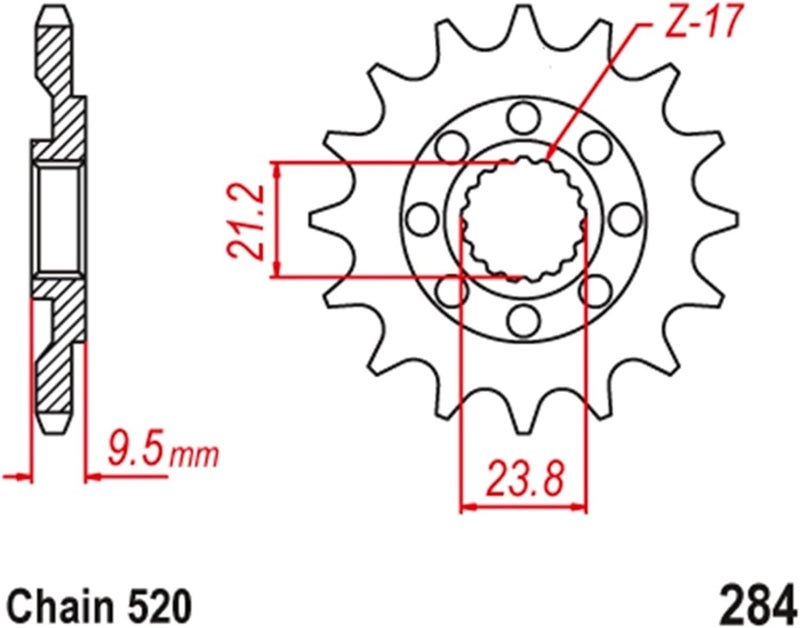 Wivplex 520 Motorcycle Front Sprocket Pinion 14T - Image 2